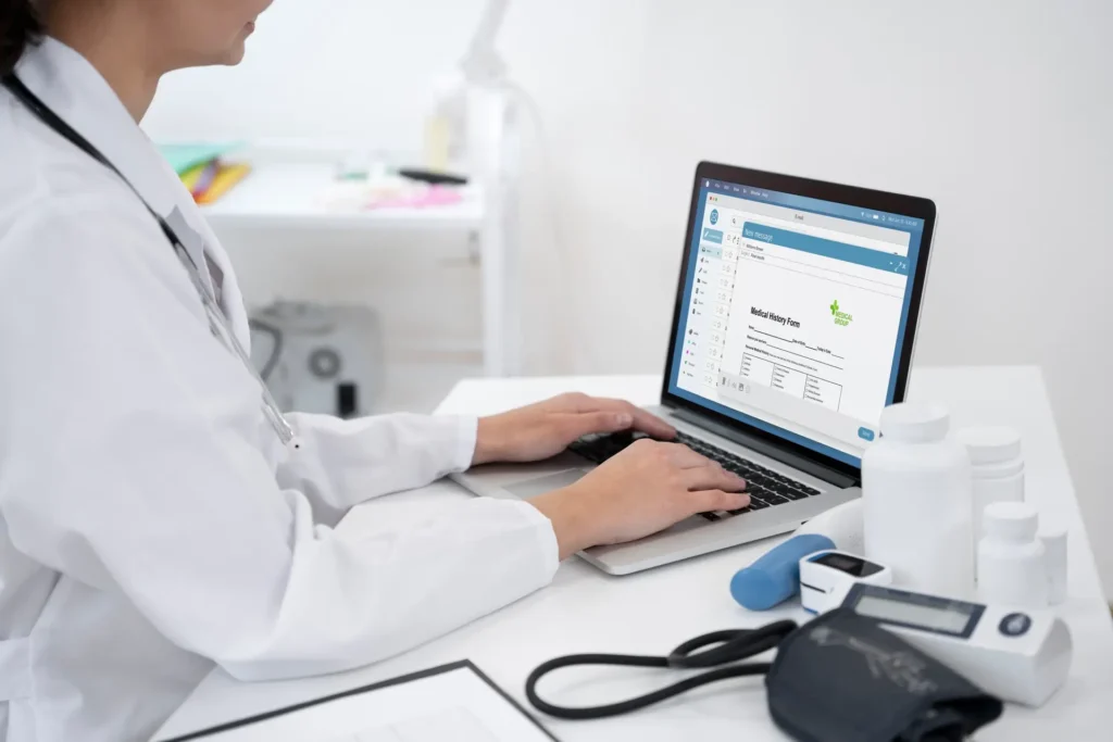 Doctor Scribing Essential Medical Checkup Details