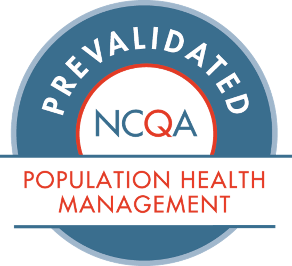 Logo featuring a blue and grey circular design with the text "PREVALIDATED NCQA" inside a red circle, and "ADVANCED PRIMARY CARE" around the bottom edge.